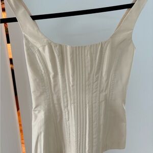 100% Silk Tory Burch Cream Corset Top